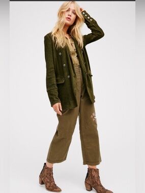 Free People Olive Green military style  Blazer size S/P